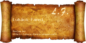Lukács Fanni névjegykártya