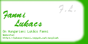 fanni lukacs business card