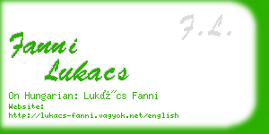fanni lukacs business card